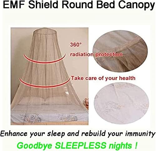 Куполна балдахин за легло със защита от ЕМП YILEFU, Блокиране на радиация/EMF/ WiFi / 5G и други радиочастотные комарници, изработени от окото със сребърно покритие (Размер: