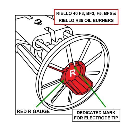Червен Индикатор за настройка на електрода R Gauge за Маслени горелки Riello 40 F3, BF3, F5, BF5 и R35