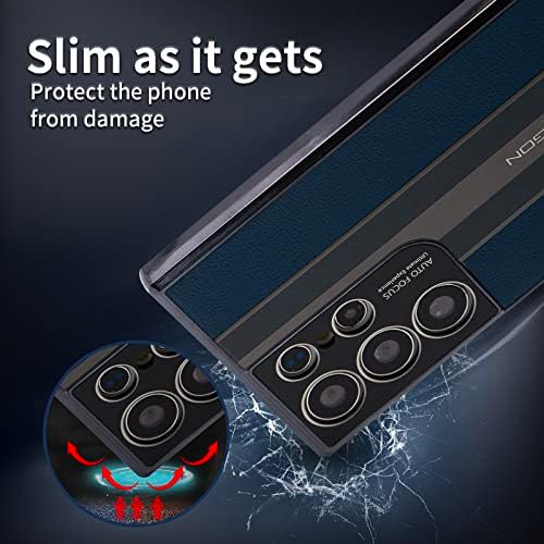 Samsung Galaxy s23 Ultra case Тънък калъф от TPU от въглеродни влакна и кожата, силиконов калъф, Съвместим с s23Ultra, защита на камерата с 6.8 инча 5G 2023, устойчив на удари калъф за вашия