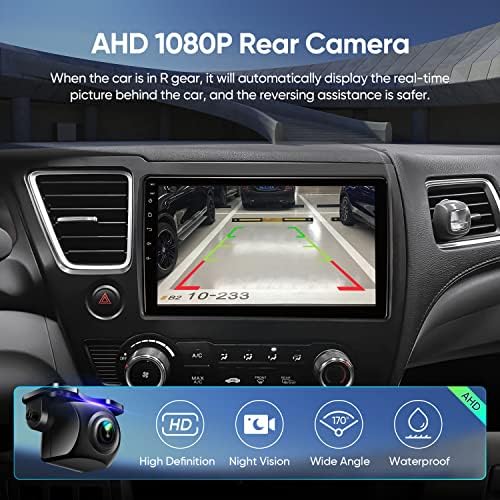 5G WiFi 8-ядрен Android Кола стерео радио за Honda Civic 2013 2014 2015 с Apple Car Play Android Auto 9-Инчов сензорен екран, Bluetooth