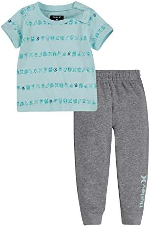 Комплект дрехи от 2 теми: тениска с изображение за малки момчета Hurley и Джоггер за бягане