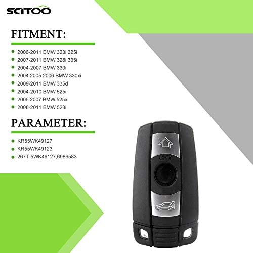 SCITOO Подмяна е подходящ за 1 бр. 3 Бутона 315 Mhz Бесключевой Вход Дистанционно Управление Ключодържател Запалване подходящи