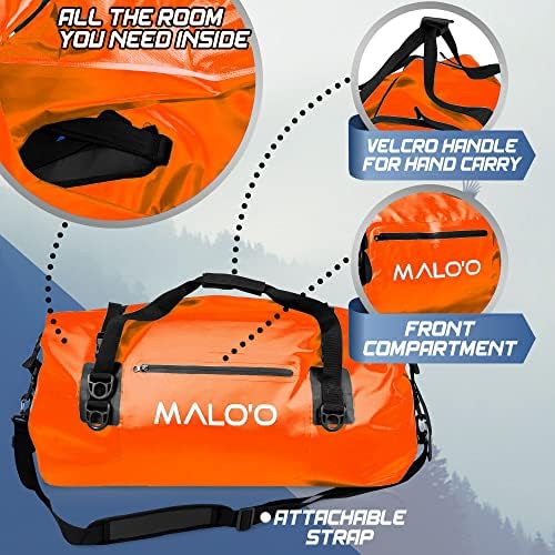 Водоустойчив суха чанта Malo'o 40Л/60Л /100Л, с мек покрив, запазва Суха екипировка за каране на каяк, рафтинг, каране на лодка, гмуркане,