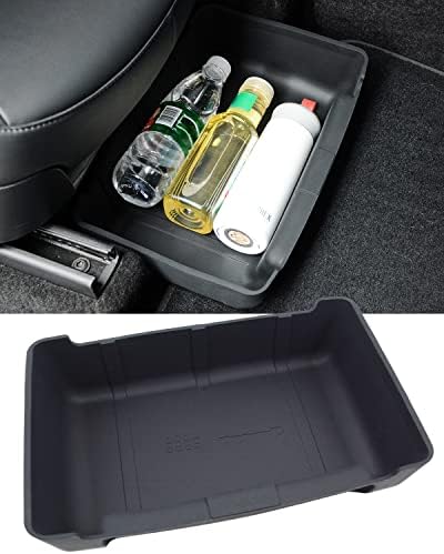 KKTR-Кутия за съхранение под седалката на колата, Тава-Органайзер, който е Съвместим с Tesla Model Y, Безшумен Силикон Органайзер за защита