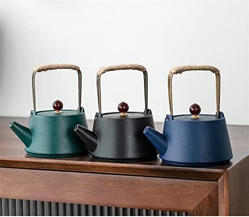 NICEDAYFY Черен Керамичен чайник с отвличане на Проста греда Агатовый чай Творчески Ретро Единния гърне Керамични чай Кунг-фу (Цвят: D, размер: