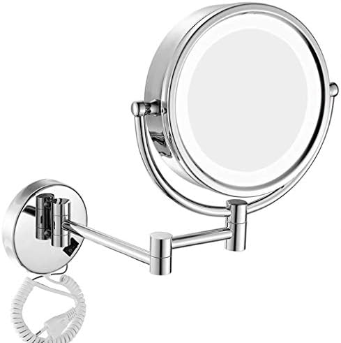 ZAAHH 8-Инчов Led Грим Огледало За Баня, Складное Монтиране на Двустранно Огледало За Тоалетка Маса