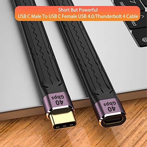 Кабел YoungSelly USB C Female-C USB Male кабел USB4/Thunderbolt 4 мощност 100 W, синхронизация на данни 40 Gbit/s, Кратък USB кабел C Поддържа