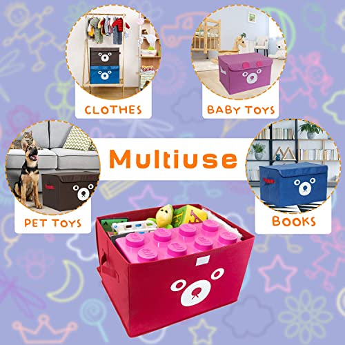 Ракла за съхранение на играчки Katabird за деца и Бебета – Розово Сгъваема Кутия–Органайзер за момичета с панти капак -