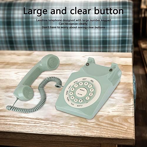 Кабелен Телефон, Ретро Стил Vintage Старинен Европейски Стационарен Телефон Vintag Зелено Предизвикателство С Висока Разделителна