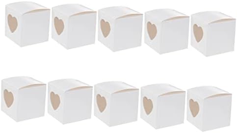 TOYANDONA 20 бр. кутия Кутия за торта Прозрачна кутия за торта, кутия за кексчета Прозрачни кутии за кифли от бяла крафтова хартия, кутия