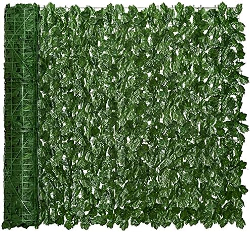 DearHouse Изкуствена Ограда от бръшлян за Уединение - 236,2x39,4 инча, Изкуствена жив Плет и Декорация от листа на Изкуствен Бръшлян