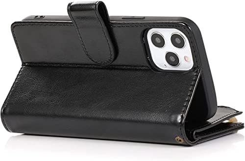 Калъф KOSSMA за iPhone 14/14 Plus/14 Pro/14 Pro Max, здрав калъф-портфейл от изкуствена кожа с голям капацитет джоб с 9 отделения