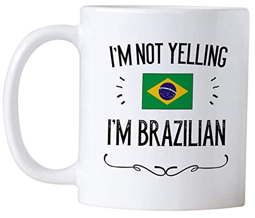 Сувенири и подаръци за бразилската гордост. Аз не крещя, че съм бразилец.Кафеена чаша с тегло 11 грама. Идея за подарък за горди съпруга, съпруг, приятел или колега с и