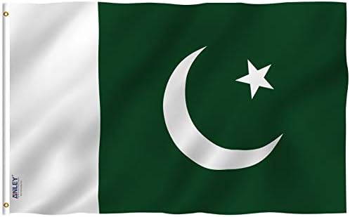 Знаме на Пакистан ANLEY Fly Breeze размер 3x5 фута - Ярък цвят и защита от избледняване - Платно надмощие с двойна миг -