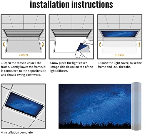 Капачки флуоресцентни лампи за таван разпръскване панели-Звездчатый модел-Покрива флуоресцентни лампи за по-хладно кабинет-Окачен таван от 2 x 4 метра, Люминесцент?