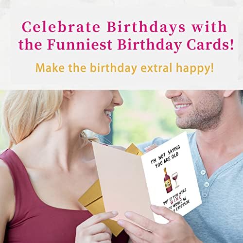 Хладно Вино Картичка за рожден Ден за мъже и Жени, Поздравителни Картички с 30-40 м-м 50 м, 60 м, 70-тия Рожден Ден за Съпруг,