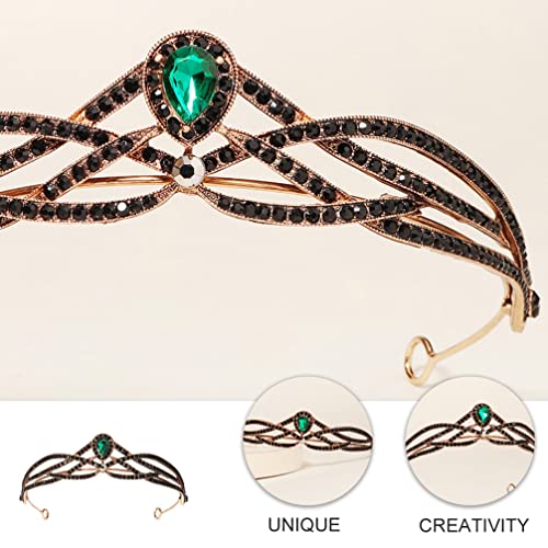 Бопретти Короната в стил Барок Превръзка На Главата Сватбената Корона За Младоженци Emerald Crystal Crown Диадема със Скъпоценни