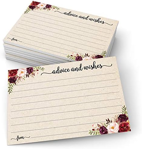 321данные пощенски Картички със съвети и пожелания (50 Картички) 4 x 6 с Червени Акварельными Рози за сватба, Младоженци,
