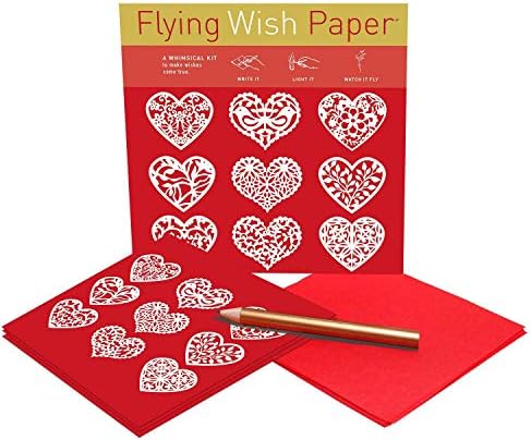 Разход на набор от хартия с летящи пожелания, Алени Сърца + Lady Bug, Мини-комплекти, Напиши го, светлина, виж, как тя лети, 2 мини-комплекта