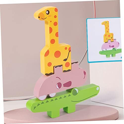 Toyvian 1 Комплект Строителни блокове с животни, Детски Забавни Играчки, Играчки За Деца, Дървени Штабелируемые Играчки, Практични