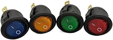 Кулисный преминете GOOFFY Switch 1бр 20 мм KCD1 led ключ 10A 12V захранване от Автомобила Бутон за включване/изключване на светлината 3pin Кръгла кулисная бутон за смяна на Цвят: Че