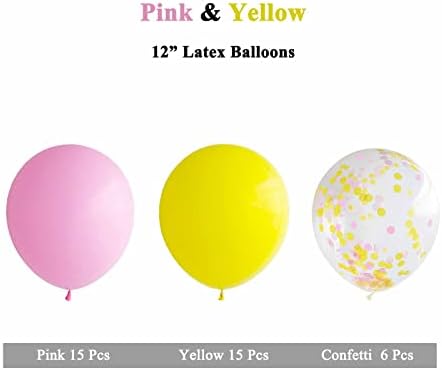 Розово-Жълти 12-Инчови Латексови Балони ANSOMO за Украса за рожден Ден, 36 Опаковки