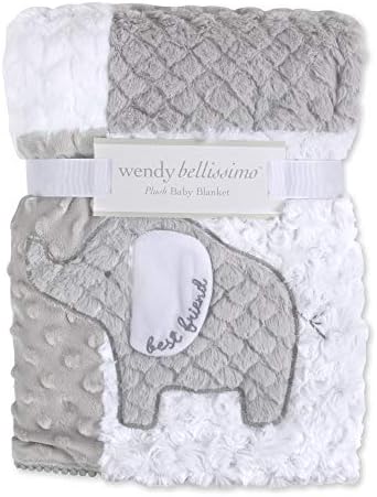 Двустранно одеяло-един слон теле WENDY BELLISSIMO с Слоненком (Сив / Бял)