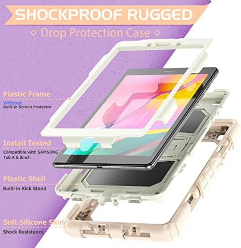 Защитен калъф за таблет съвместима с Samsung Galaxy Tab A 8.0 T290 / T295 (2019) Калъф, три в едно, удароустойчив корпус, защита от