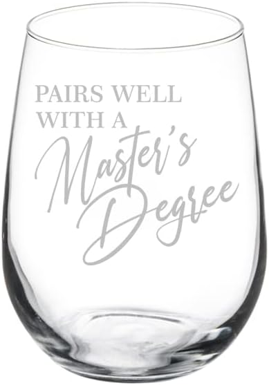 Чаша за вино MIP Glass Добре се съчетава С забавен подарък за бала и за завършилите бакалавърска (17 унции без дръжка).