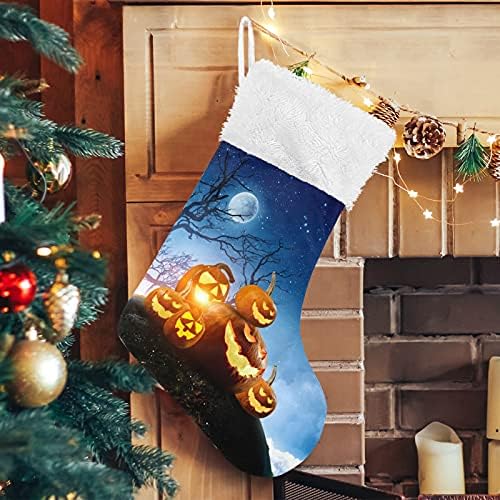 Коледни Чорапи с Тиква за Хелоуин, коледно Дърво, Големи Коледни Чорапи за Коледната Елха, Детска Стая, Окачени Чорапи за Камината