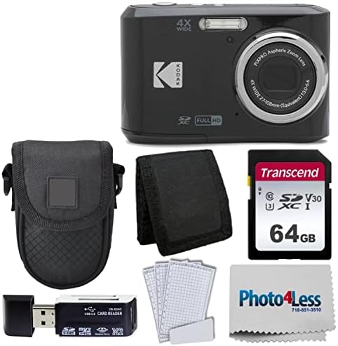 Цифров фотоапарат Kodak PIXPRO FZ45 + калъф за фотоапарат Black Point & Shoot + Карта памет Transcend 64gb SD + Портфейла за карти с памет