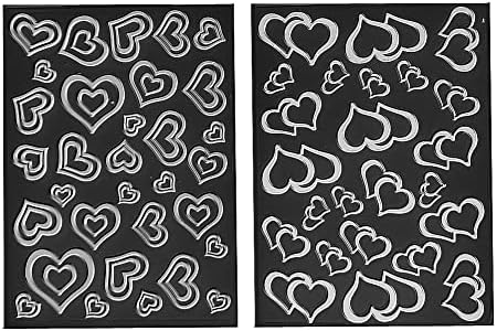 Пластмасова папка с релефни PUPUZAO в 2 опаковки (4-1/ 8 x 5-13 / 16 | 2 вида Влюбени сърца) Хартиени Изделия Пластмасови
