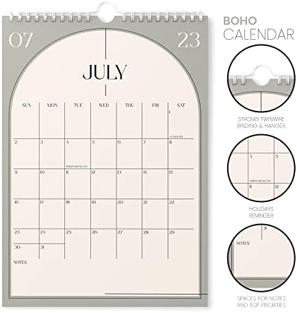 Календар на 2023 година - Вертикален стенен календар за 2023 година размера на 11x17 инча ще Продължи до юни 2024 - Удобно планиране