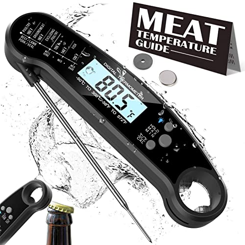 Цифров термометър за месо с мигновено отчитане на показанията от сондата, Хранително-вкусовата термометър BESTCROF за готвене и печене, Водоустойчив Термометър за печ