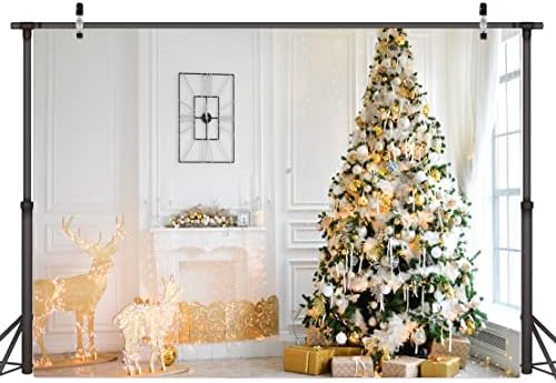 AIIKES 7X5FT Коледен Фон, Фон за Камината, на Фона на Коледната Елха В Помещението, Украса Зимна Коледна Домашни Партита, Коледни