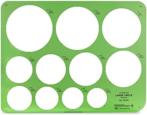 Модел ALVIN Circle Guide 8,625 11,125 x Модел TD4000, 46 Шаблони кръгове с различни размери за изкуство, архитектура и чертане 8,625 инча