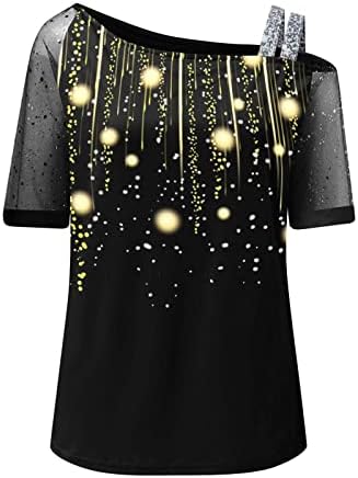 Дамска Блуза-Риза с къс ръкав Есен-Лято 2023, Памук Графичен Топ с Открити Рамене TK TK