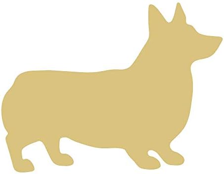 Corgi Силует Недовършени Дървени Куче Кученце от Приют за Животни Декор Магазин за домашни любимци МДФ Форма на Платно Стил 1 (6)