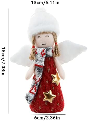 Ангел Украса Коледен Ангел Кукла Висящи Украшения Коледно Дърво, Плюшени Украса Сладък Ангел Кукла Висулка Коледни Плюшени Украса за Коледа-Изкуствена