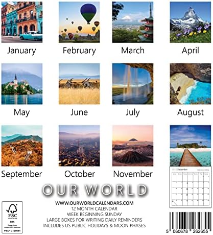Нашият Стенен календар, Вдъхновяващо пътуване из света на 2023 година - Семеен планер и Органайзер за всеки ден с изображение