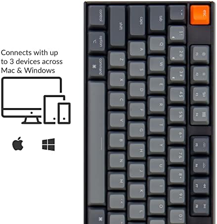 Ръчна детска клавиатура Keychron K10 в реален размер, с RGB подсветка и възможност за гореща замяна за Mac Windows, Многозадачност Компютърна клавиатура със 104 клавиша Безжична