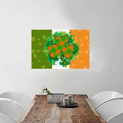 Стикери за стена с Деня на Св. Патрик Създайте своя собствена Цитат на стената Знаме на Ирландия Ирландски Детелина Детелина за Класната