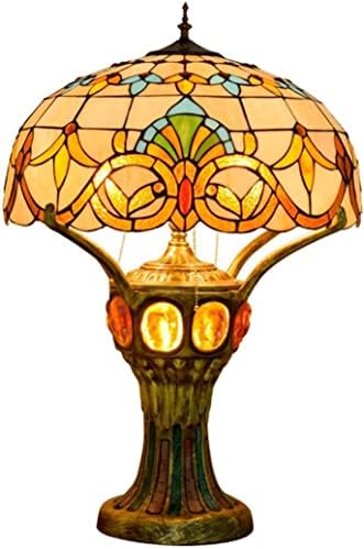 Европейската Луксозна Настолна Лампа в стил барок, Настолни Лампи в стил Тифани, Ръчно Рисувани върху Стъкло, Лампи за Четене за Хол, Спалня, малка странична Масичк?