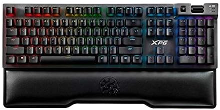 Ръчна детска клавиатура XPG Summoner RGB: Линейни превключватели Cherry MX Red - Алуминиева рамка с пясъкоструйни обработка - Чрез USB-интерфейс - Механично колелце - Поставка за к