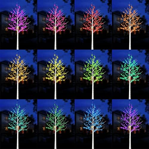 5-Крак led лампа за бреза е дърво, което променя цвета си, RGBW с регулируема яркост, Березовое дърво с 16 Променящите се цветове, 4 режима