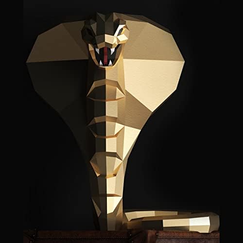 WLL-DP King Cobra 3D Creative Книжен Модел направи си САМ Хартиена Трофей Оригами Пъзел Декорация на Дома, Декориране на Геометрична Хартиена