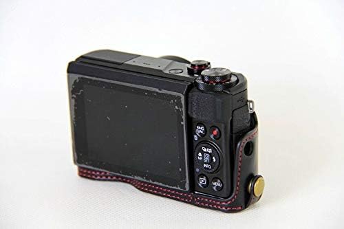 Изкуствена Кожа Половината Фотоапарат Калъф Чанта Кутията С Долен Отвор Версия за Canon Powershot G7X Mark III/G7XIII/G7XM3