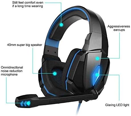 3,5 ММ Детска Слушалки Слушалки с Кабел Gamer Headphone с микрофон за PS4 (Синьо) YANG1MN (Син цвят)