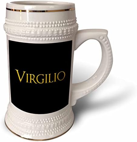 3дРоуз Вирджилио - познато име за момче в САЩ. Жълто, черно очарователен чаша за стейна на 22 унция (stn-376110-1)