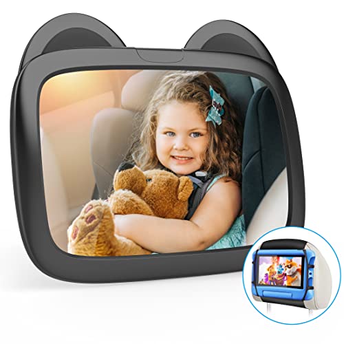 Комбинирано детско Автомобилно огледало за сигурност Nusican и Кола за таблет, Огледало за автомобилна седалка за бебе, с